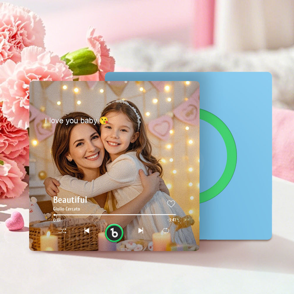Custom Music Gift Fridge Magnet Custom Photo Music Box Music Box Play Song Photo Music Magnet Mother's Day Gift - Fridgebeatsuk