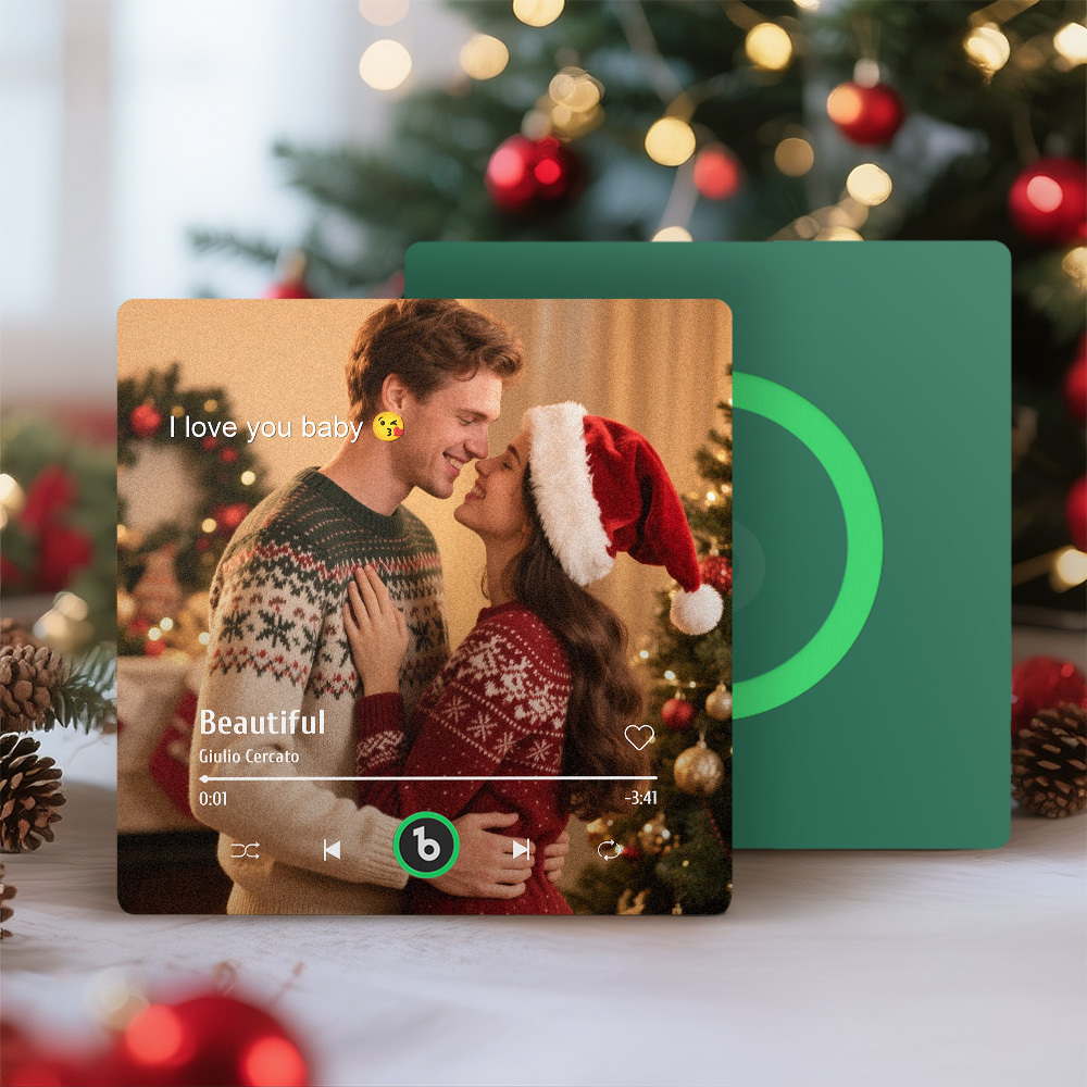 Custom Music Gift Fridge Magnet Custom Photo Music Box Music Box Play Song Photo Music Magnet Christmas Gifts for Couple - Fridgebeatsuk