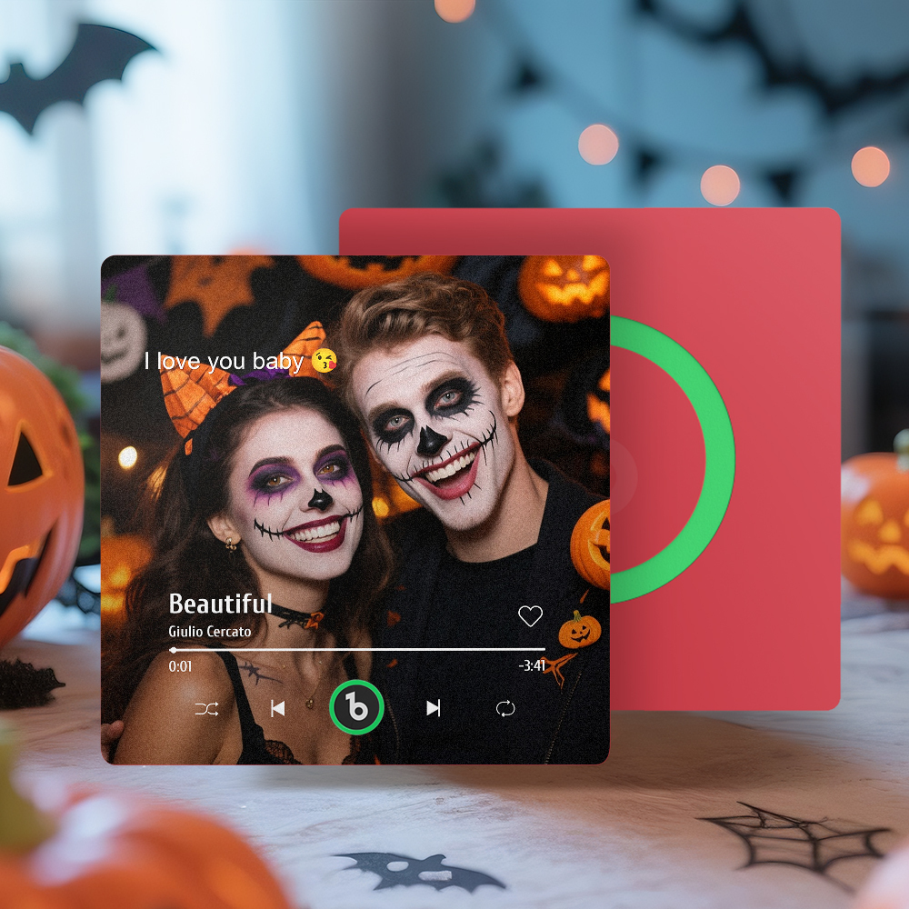 Custom Music Gift Fridge Magnet Custom Photo Music Box Music Box Play Song Photo Music Magnet Halloween Gifts for Couple - Fridgebeatsuk