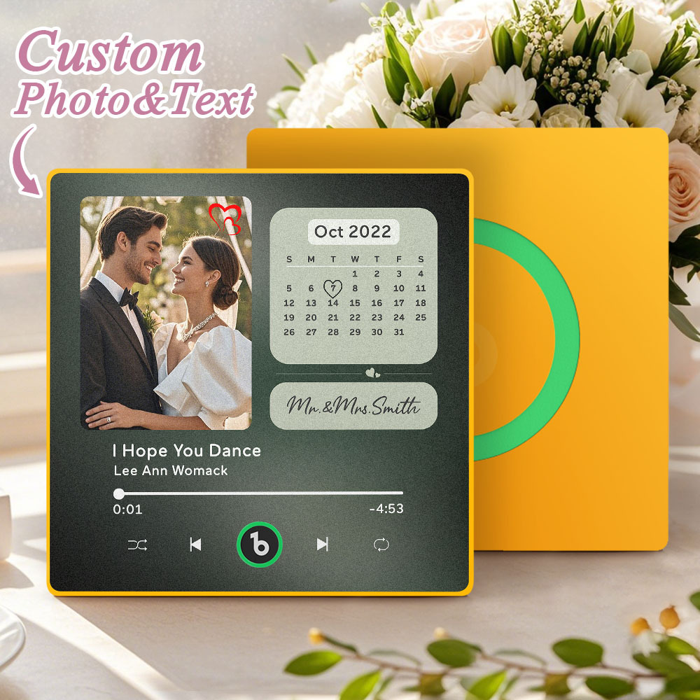 Custom Music Fridge Magnet Personalized Photo Calendar Fridge Magnet With Music That Can Play Song Calendar Gifts Wedding Gifts for Couple - Fridgebeatsuk