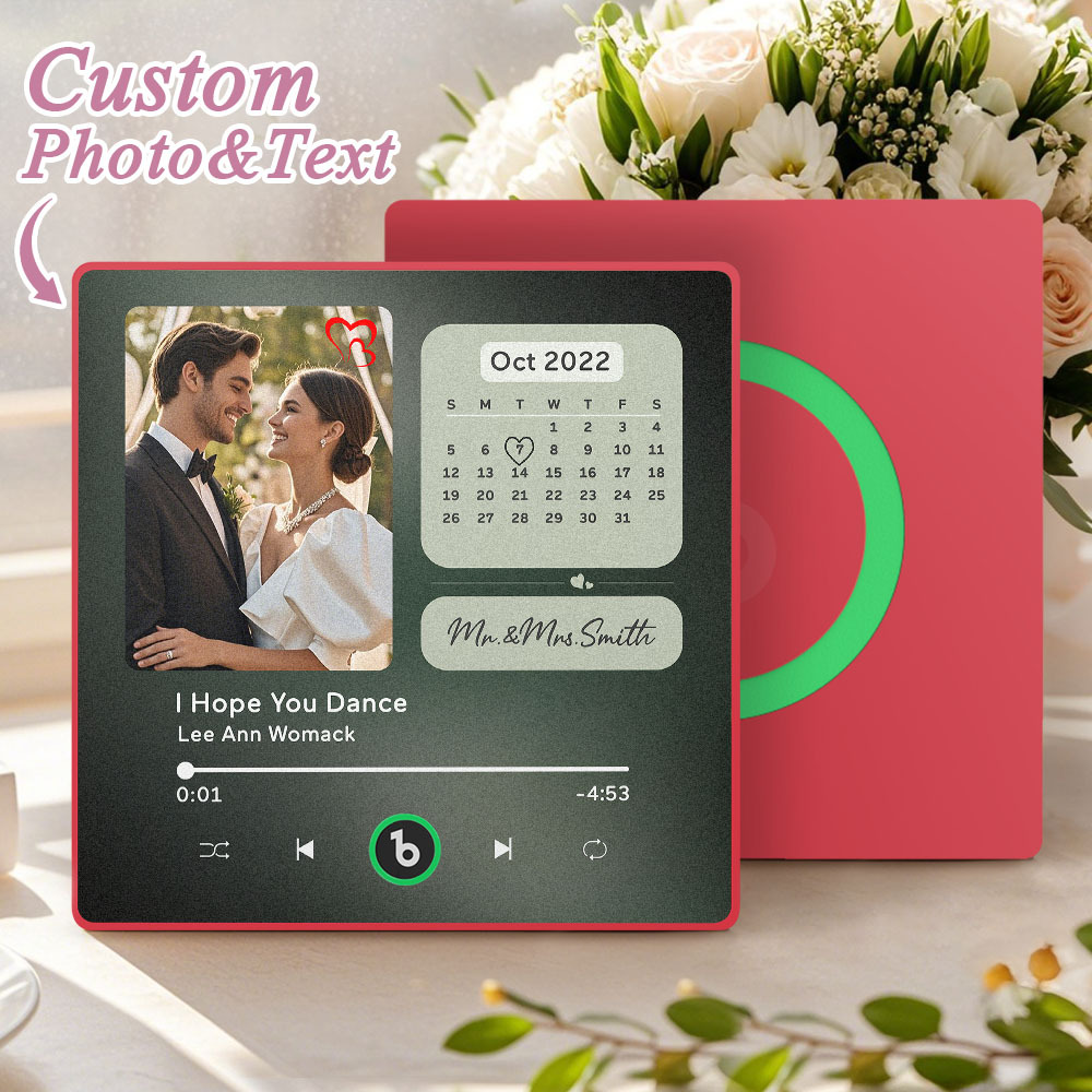 Custom Music Fridge Magnet Personalized Photo Calendar Fridge Magnet With Music That Can Play Song Calendar Gifts Wedding Gifts for Couple - Fridgebeatsuk