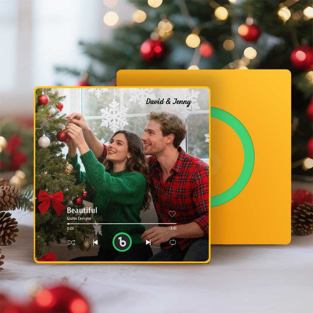 Custom Music Fridge Magnet Custom Colorful Frame Album Fridge Magnet Music Wall Photo Sticker Song Magnets That Can Play Music Christmas Gifts - Fridgebeatsuk