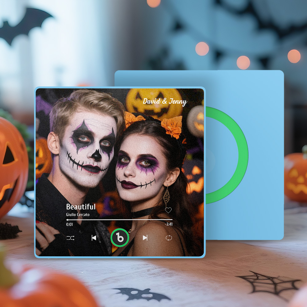 Custom Music Fridge Magnet Custom Colorful Frame Album Fridge Magnet Music Wall Photo Sticker Song Magnets That Can Play Music Halloween Gifts - Fridgebeatsuk