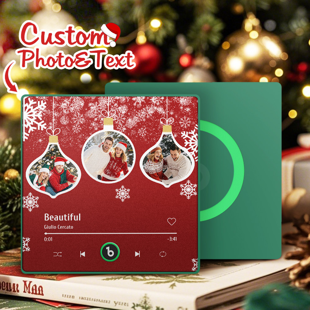 Custom Music Fridge Magnet Colorful Frame Photo Fridge Magnet Gift for Christmas - Fridgebeatsuk