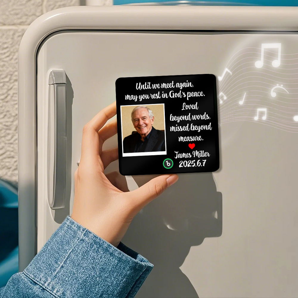 Memorial Song Magnet Custom Photo Magnet with Music Player Personalized Loss Gifts Sympathy Gift Always Loved Picture Fridge Magnet - Fridgebeatsuk