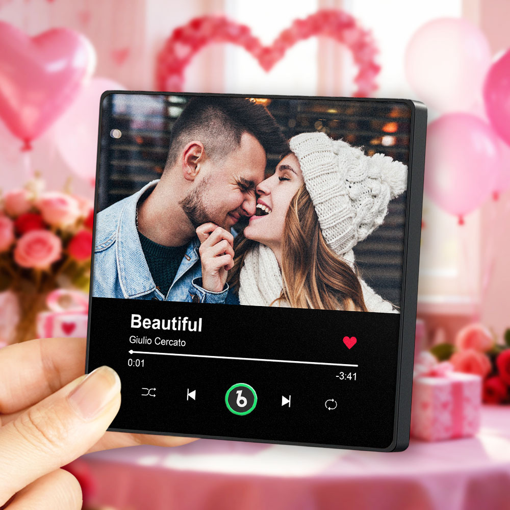 Personalized Photo Music Fridge Magnet Playable Song Keepsake Gift Valentine's Day Gift for Lover - Fridgebeatsuk