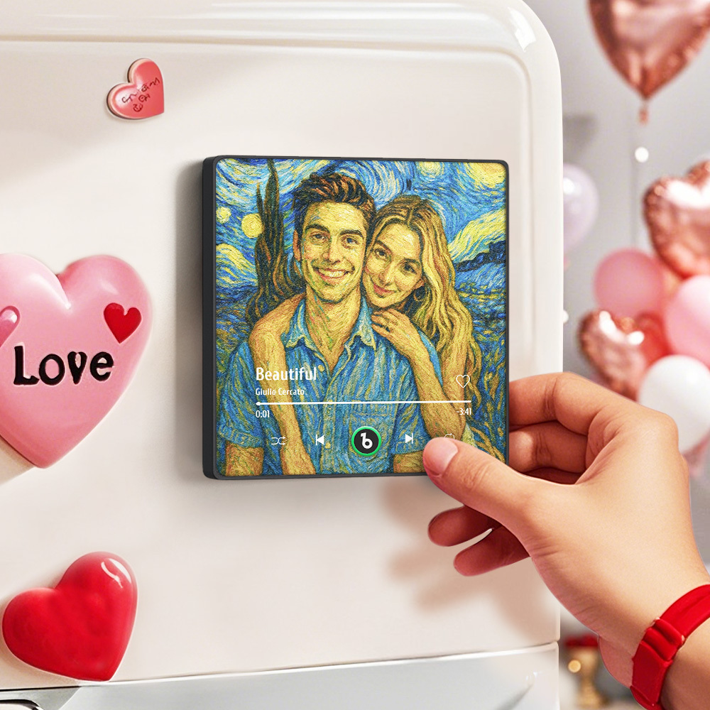 Personalized Music Fridge Magnet Vintage Art Style Song Magnet Gifts for Lover - Fridgebeatsuk