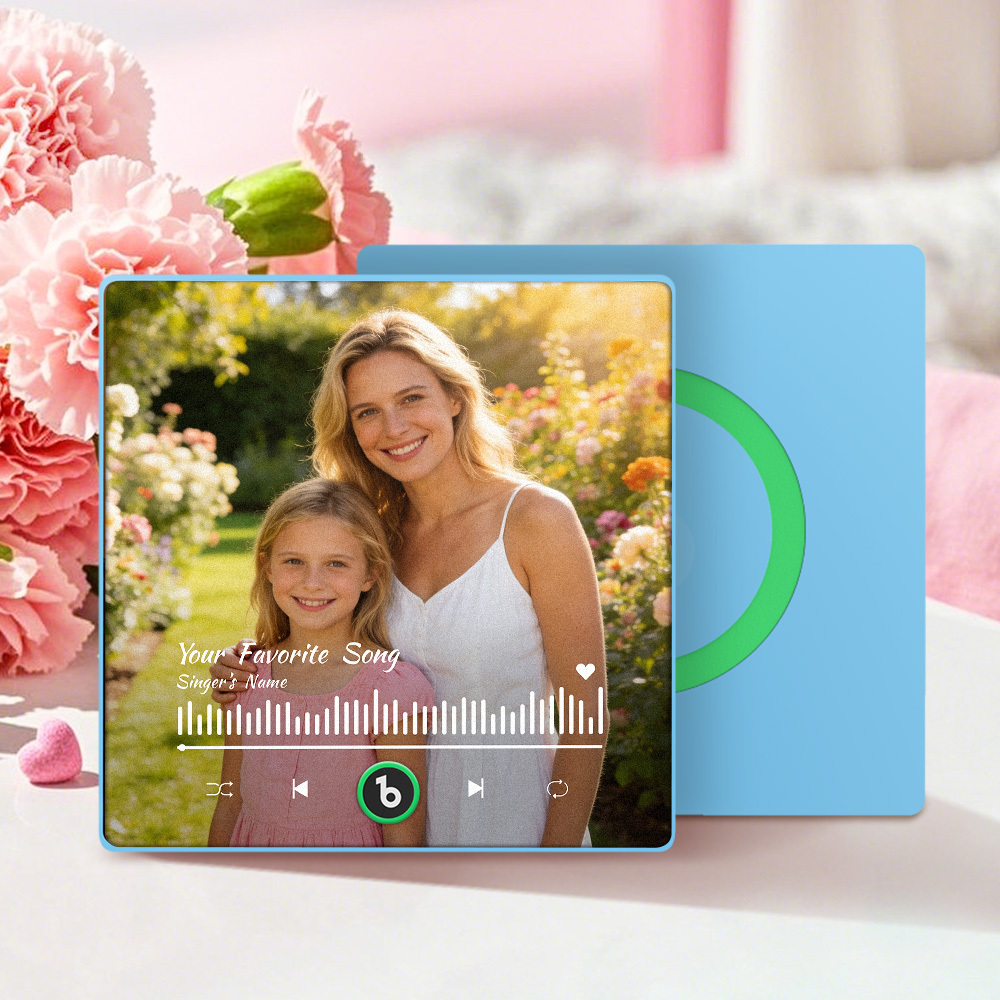 Personalized Song Fridge Magnet Custom Fridge Magnet With Music and Photo Mother's Day Gift - Fridgebeatsuk