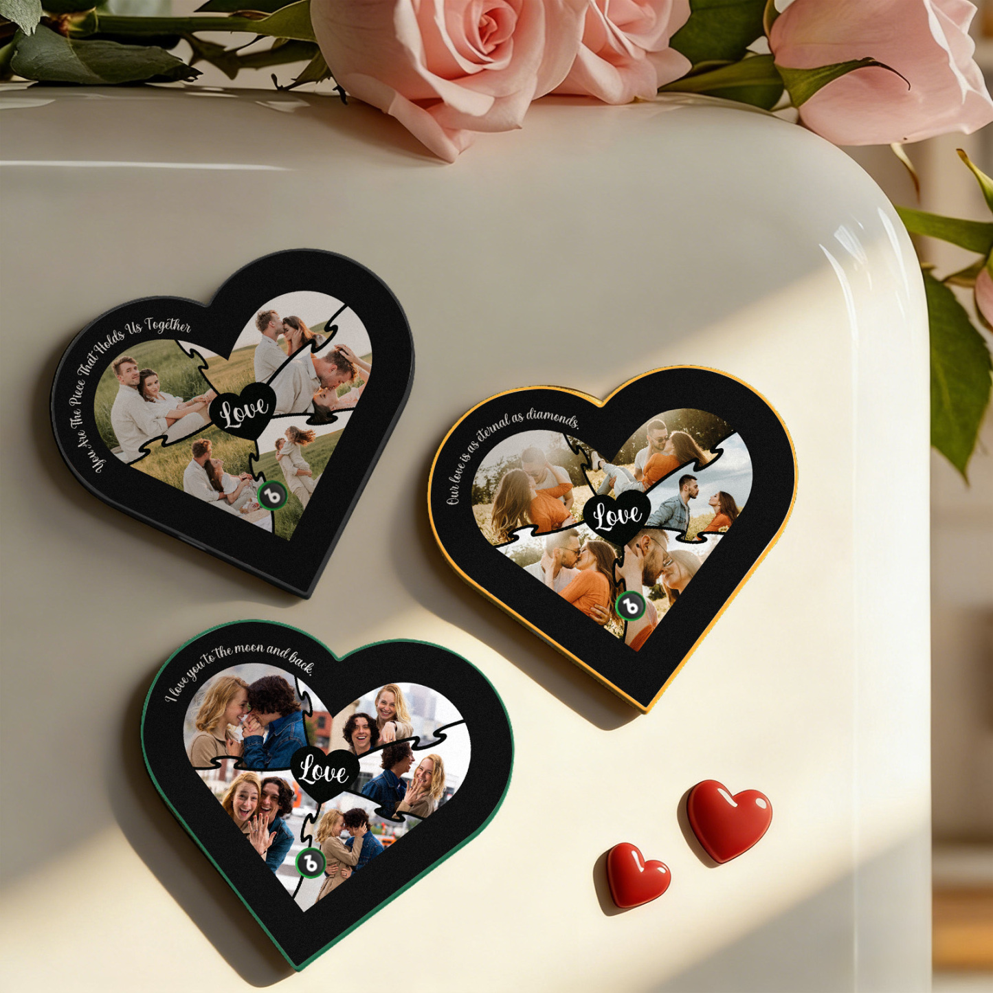 Custom Heart-Shaped Music Photo Fridge Magnet Romantic Gift for Couples Valentine's Day Gifts - Fridgebeatsuk