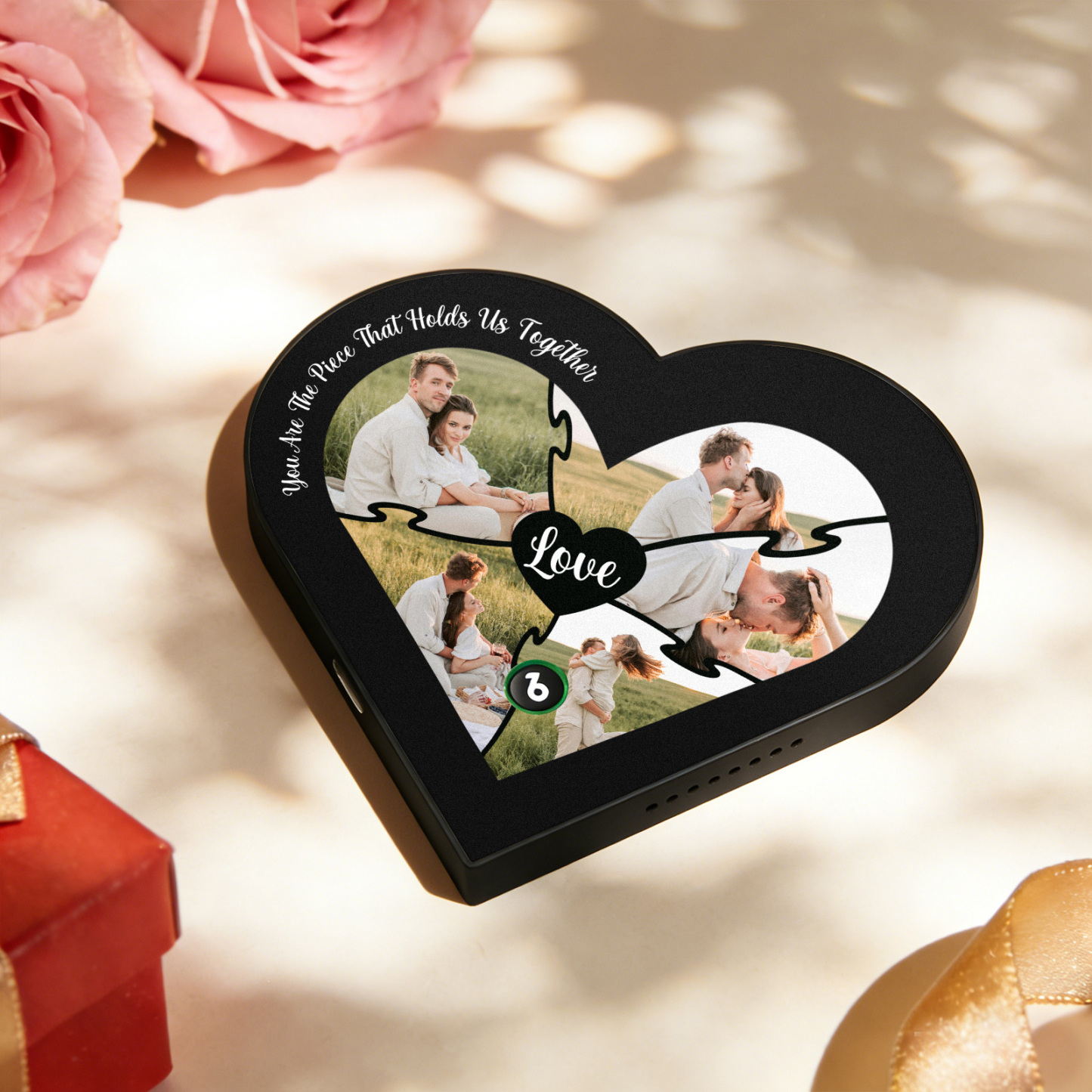 Custom Heart-Shaped Music Photo Fridge Magnet Romantic Gift for Couples Valentine's Day Gifts - Fridgebeatsuk