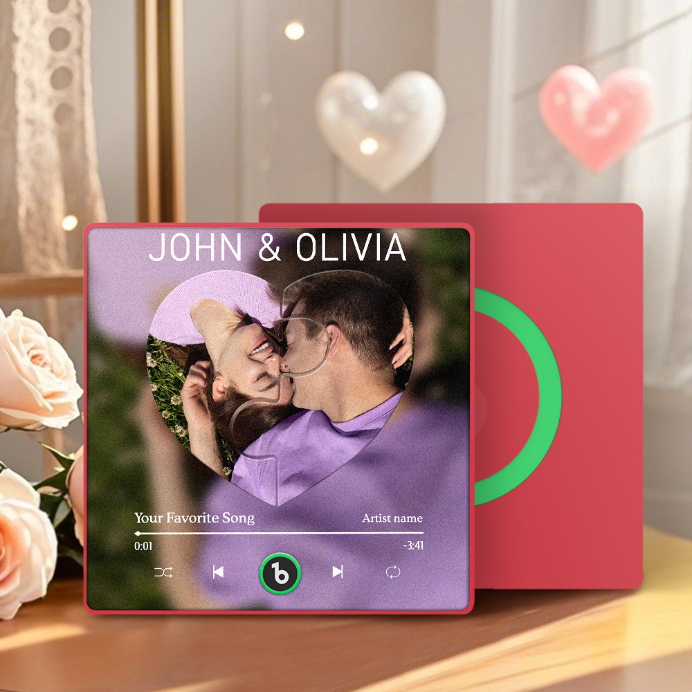 Custom Music Refrigerator Magnet Personalized Song & Photo Unique Gift for Music Lovers Sound & Image Keepsake Gift - Fridgebeatsuk