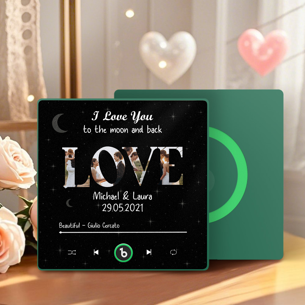 Custom Music Fridge Magnet Personalized Love Photos Song Magnet Valentine's Day Anniversary Gift for Lover - Fridgebeatsuk