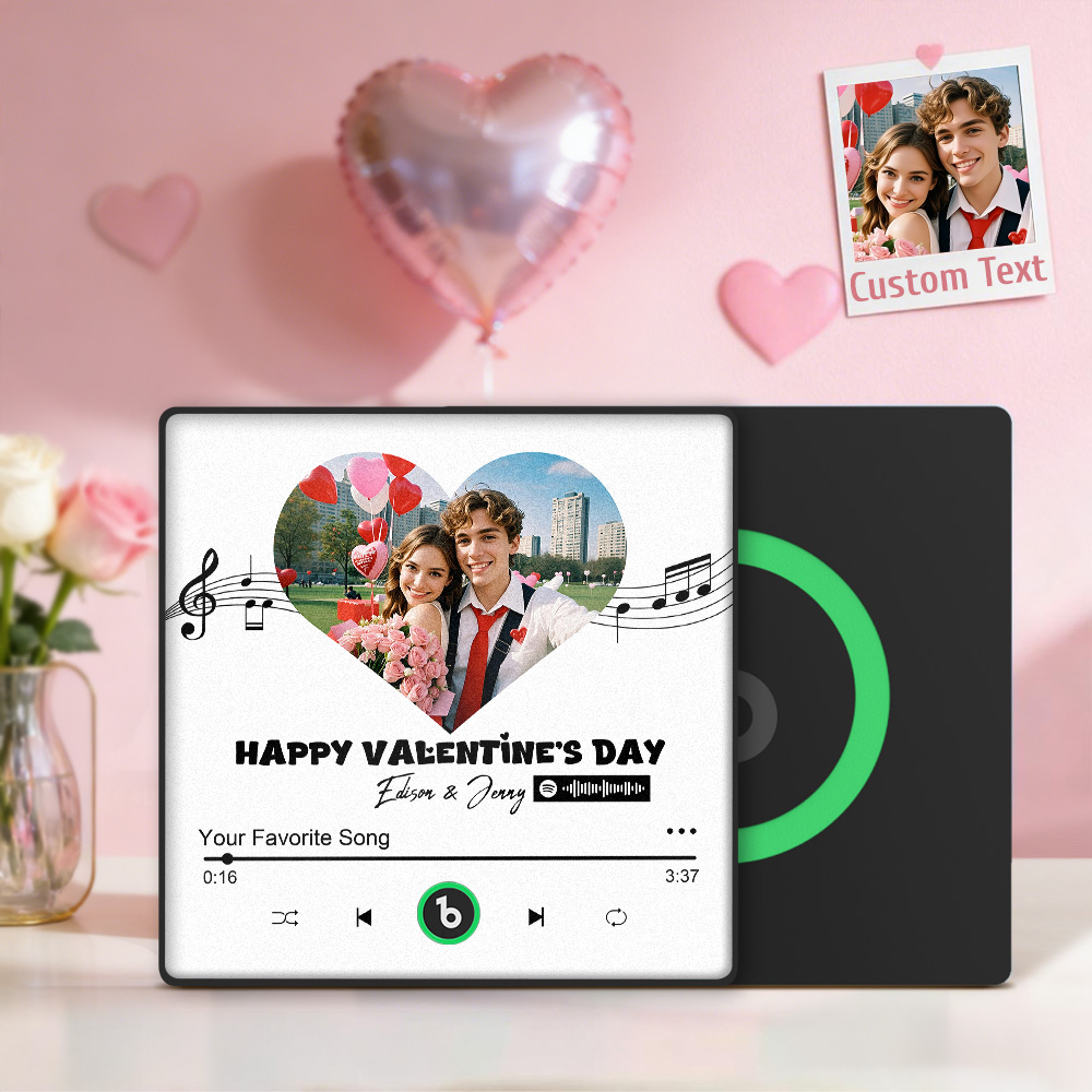 Personalized Music Player Fridge Magnet With Photo Custom Couple Magnet Romantic Anniversary Valentine’s Day Gift