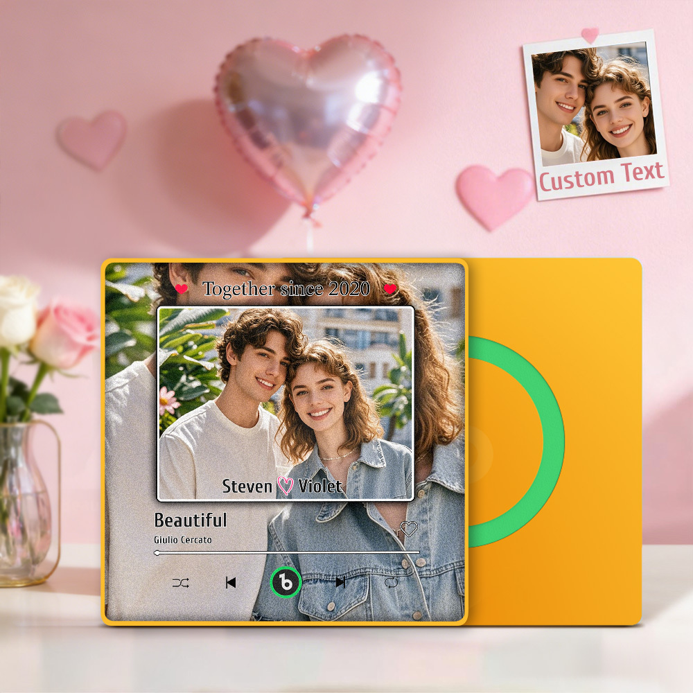 Custom Music Fridge Magnet Personalized Photo Song Magnet Valentine's Day Anniversary Gift for Couple - Fridgebeatsuk
