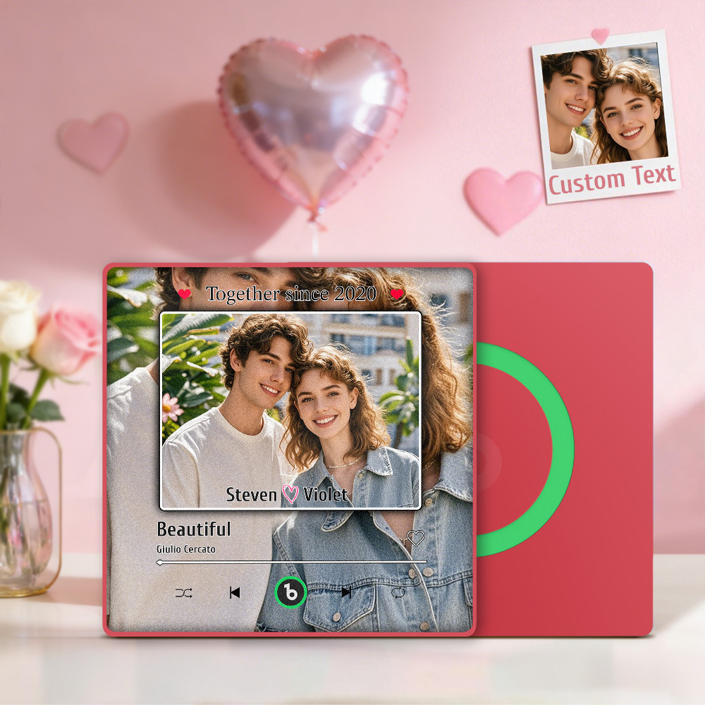 Custom Music Fridge Magnet Personalized Photo Song Magnet Valentine's Day Anniversary Gift for Couple - Fridgebeatsuk