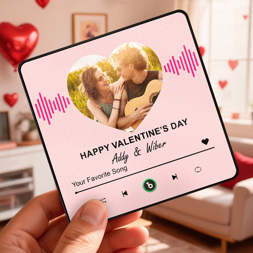 Custom Photo Music Fridge Magnet Personalized Photo Magnet With Music Valentine's Day Gift - Fridgebeatsuk