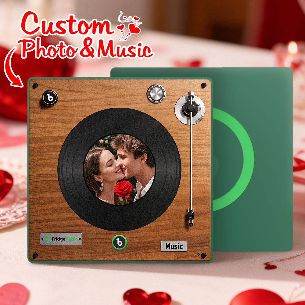 Custom Music Fridge Magnet Personalized Whole Song Photo Frame with Music Personalized Vinyl Record Picture Frame Valentine's Day Gifts for Boyfriend - Fridgebeatsuk