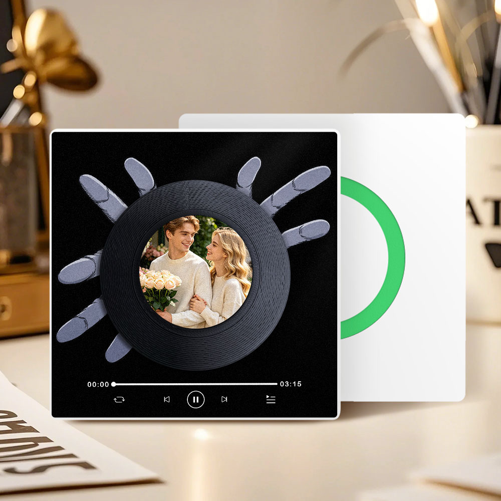 Custom Music Fridge Magnet Can Customize 1-6 Songs and Photos Vinyl Records to Preserve Beautiful Gifts - Fridgebeatsuk
