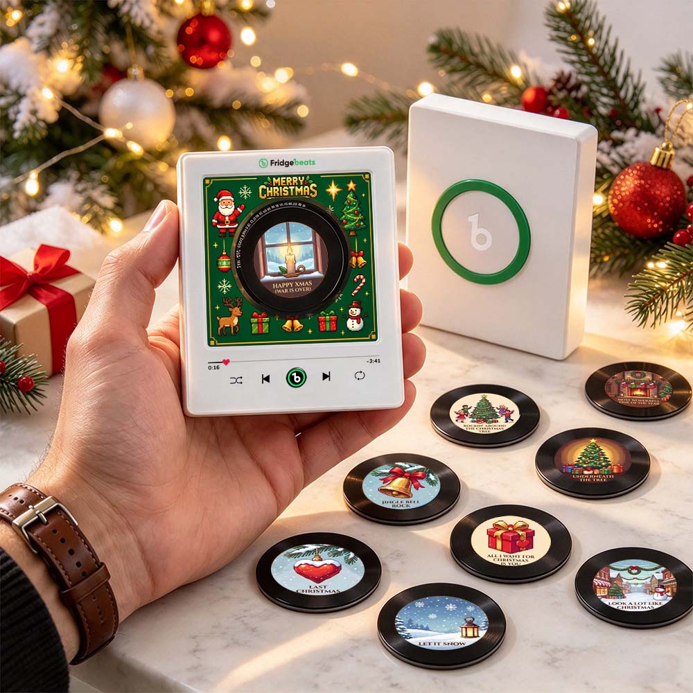 Custom Christmas Mini Vinyl Player with 9 Exchangeable Discs - Vintage Holiday Music Box & Perfect Christmas Gift for Music Lovers