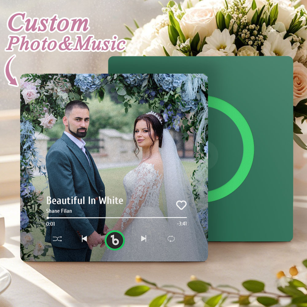 Custom Music Photo Fridge Magnet Personalized Photo Music Fridge Magnet That Can Play Music Without Cellphone Supports Bluetooth Connectivity Wedding Gift for Her - Fridgebeatsuk