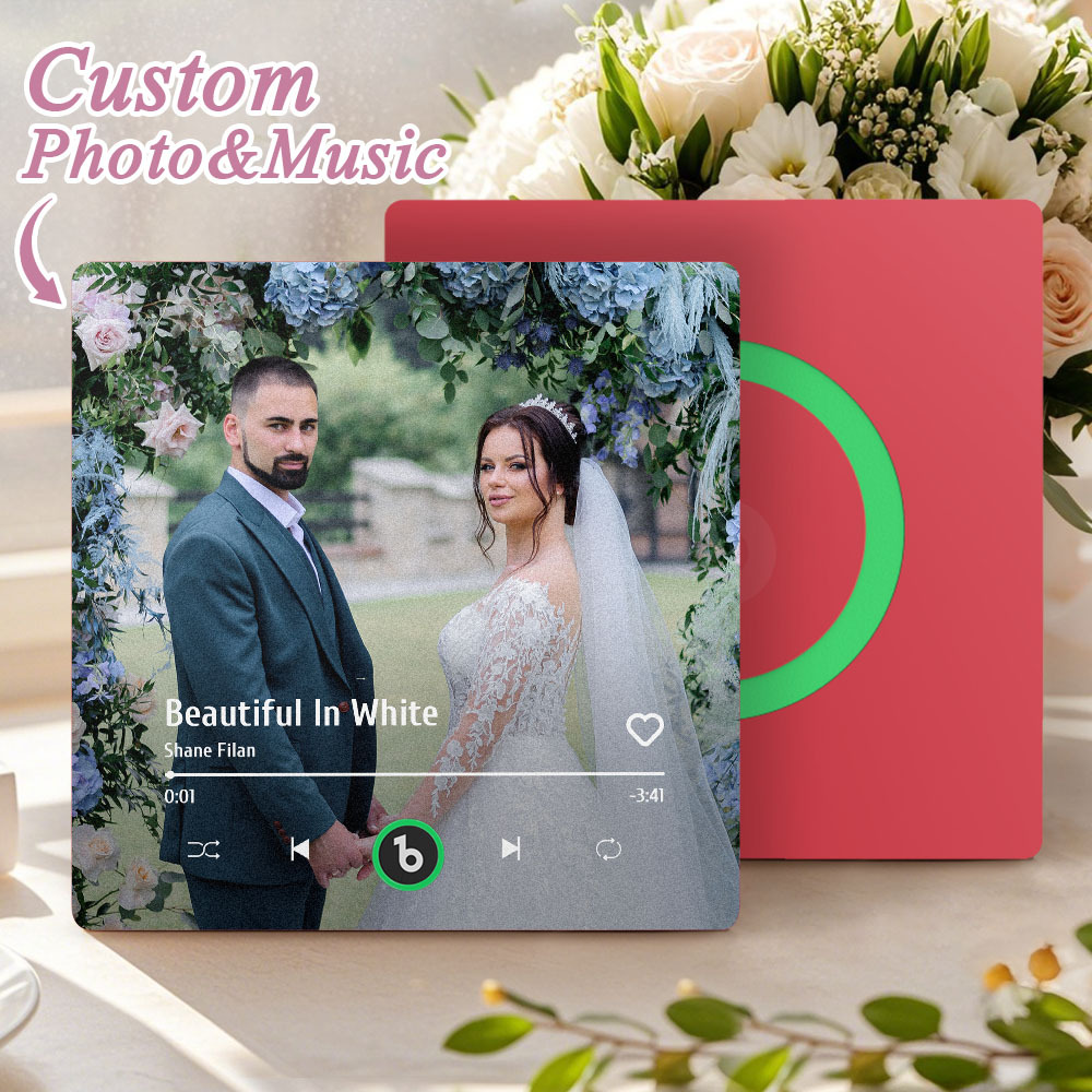 Custom Music Photo Fridge Magnet Personalized Photo Music Fridge Magnet That Can Play Music Without Cellphone Supports Bluetooth Connectivity Wedding Gift for Her - Fridgebeatsuk