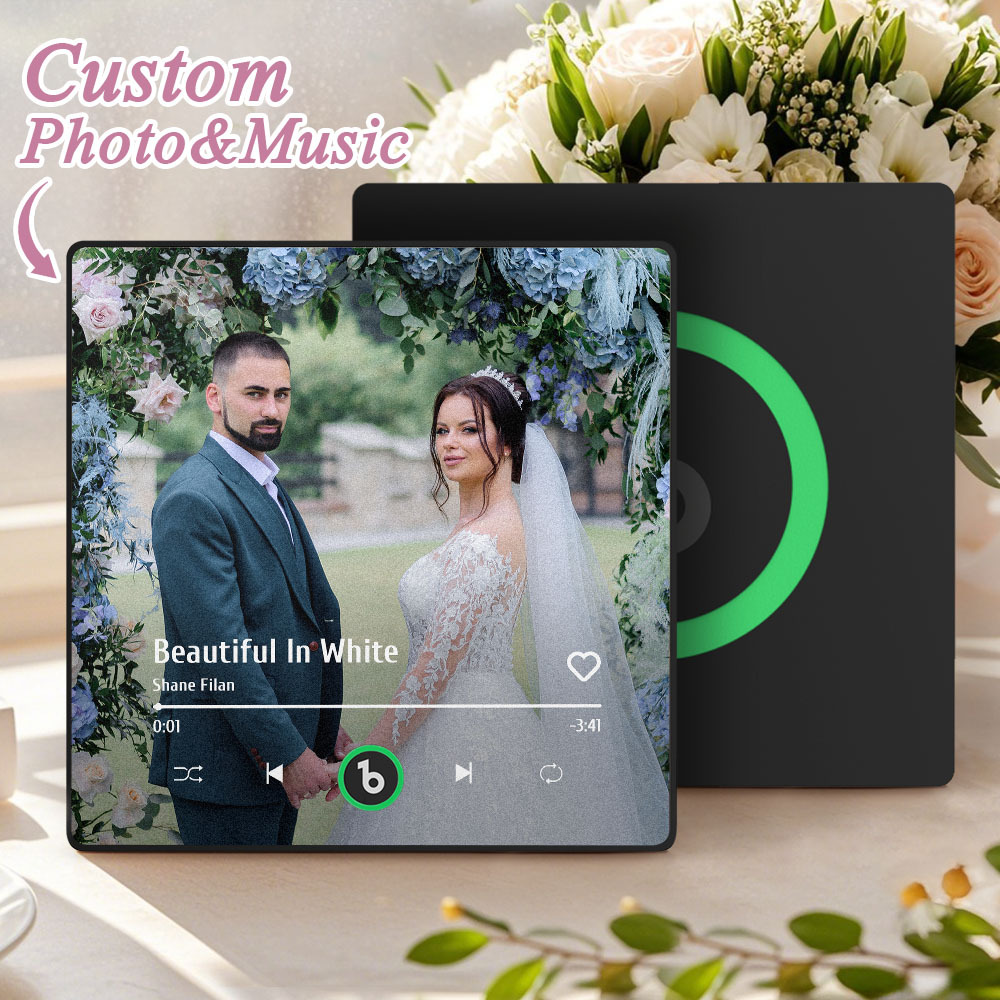 Custom Music Photo Fridge Magnet Personalized Photo Music Fridge Magnet That Can Play Music Without Cellphone Supports Bluetooth Connectivity Wedding Gift for Her - Fridgebeatsuk
