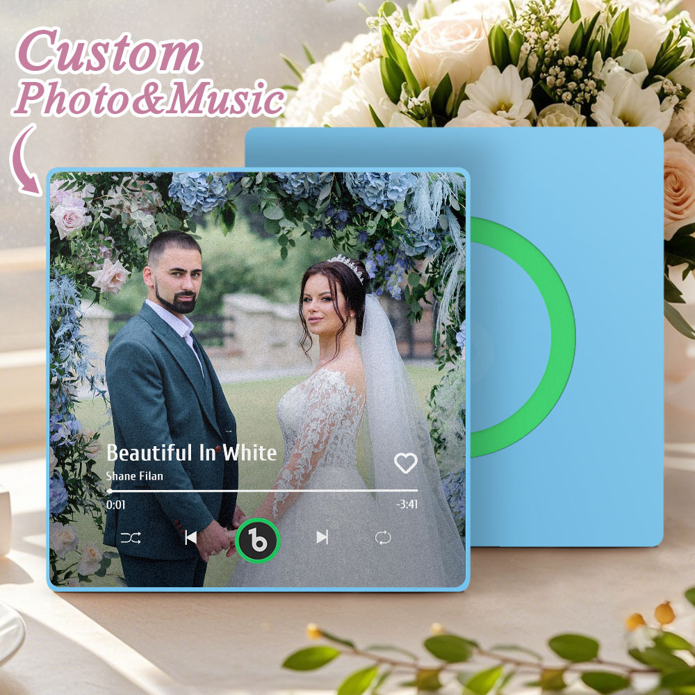 Custom Music Photo Fridge Magnet Personalized Photo Music Fridge Magnet That Can Play Music Without Cellphone Supports Bluetooth Connectivity Wedding Gift for Her - Fridgebeatsuk