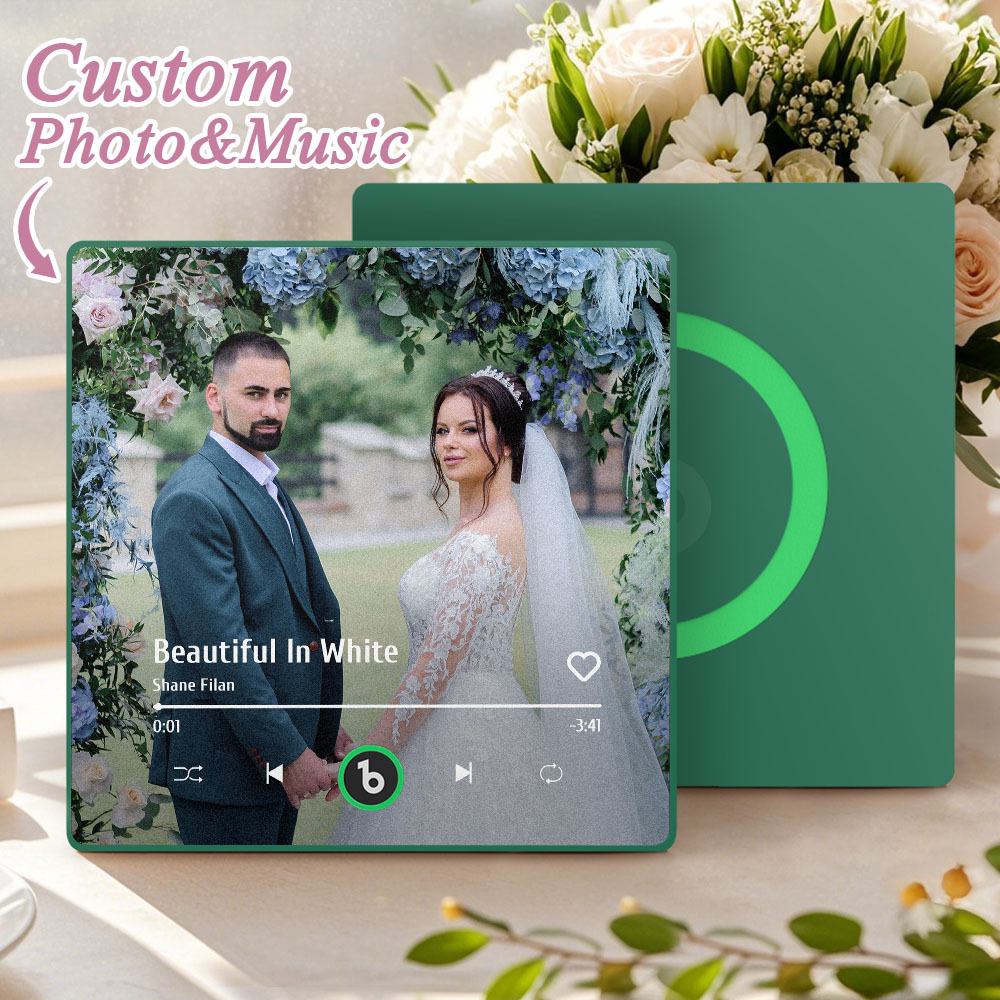 Custom Music Photo Fridge Magnet Personalized Photo Music Fridge Magnet That Can Play Music Without Cellphone Supports Bluetooth Connectivity Wedding Gift for Her - Fridgebeatsuk