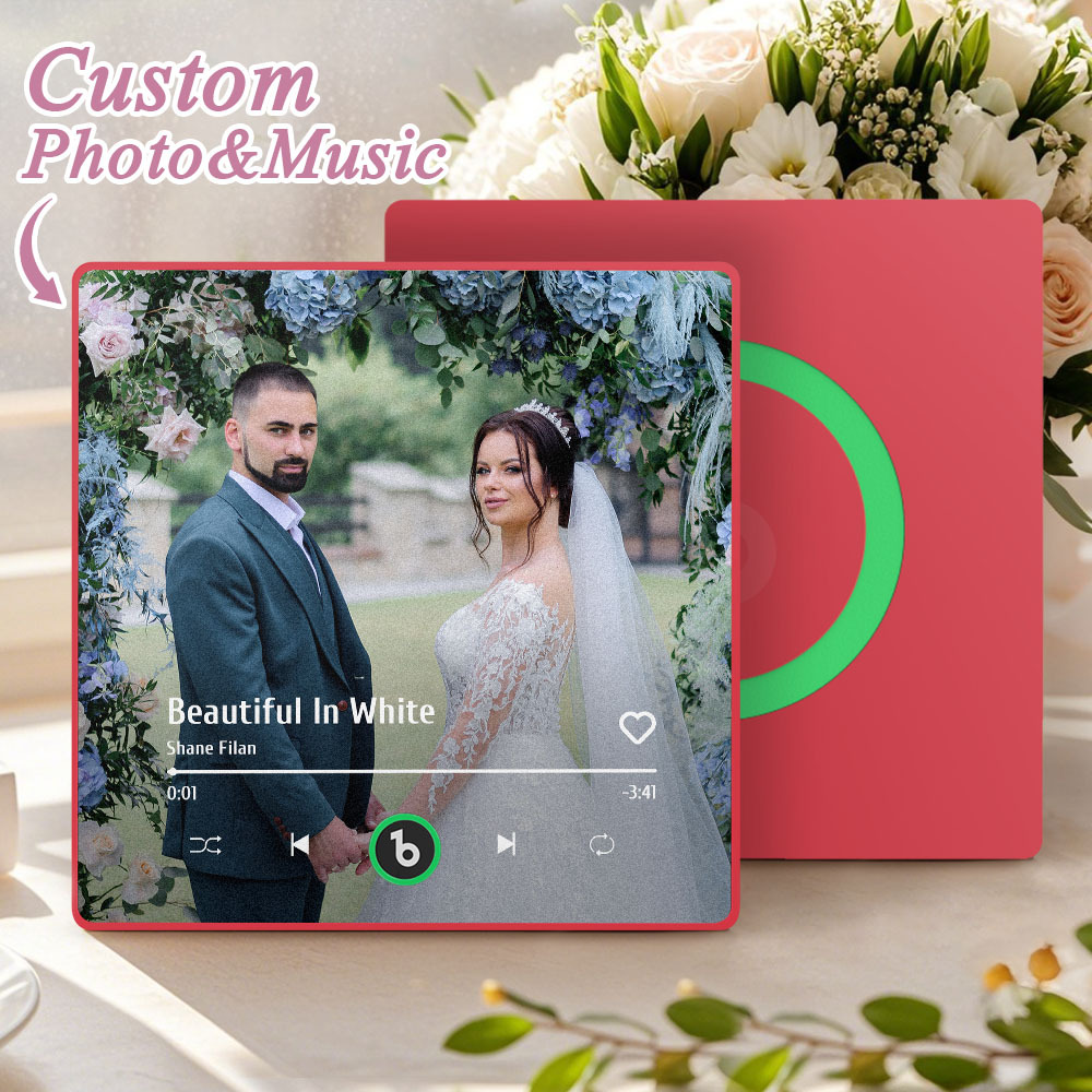 Custom Music Photo Fridge Magnet Personalized Photo Music Fridge Magnet That Can Play Music Without Cellphone Supports Bluetooth Connectivity Wedding Gift for Her - Fridgebeatsuk