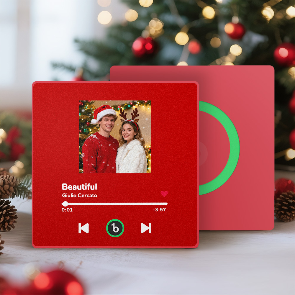 Custom Music Fridge Magnet Colorful Frame Personalized Album Fridge Magnet That Can Be Played Song Christmas Gift for Couple - Fridgebeatsuk