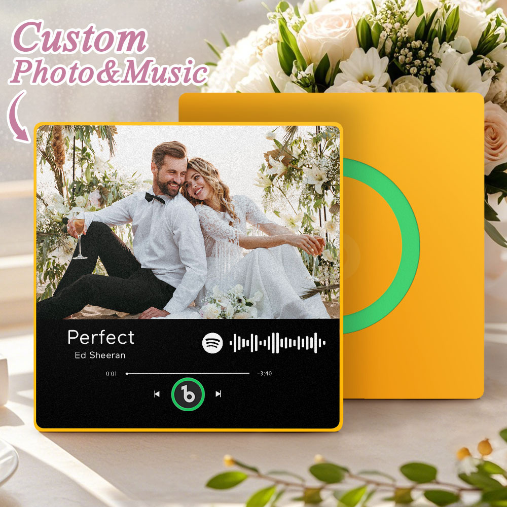 Custom Spotify Music Fridge Magnet Personalized Colorful Frame Album Fridge Magnet Music Wall Photo Sticker Song Magnets That Can Play Music Wedding Gifts for Her - Fridgebeatsuk