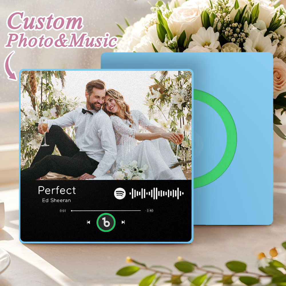 Custom Spotify Music Fridge Magnet Personalized Colorful Frame Album Fridge Magnet Music Wall Photo Sticker Song Magnets That Can Play Music Wedding Gifts for Her - Fridgebeatsuk