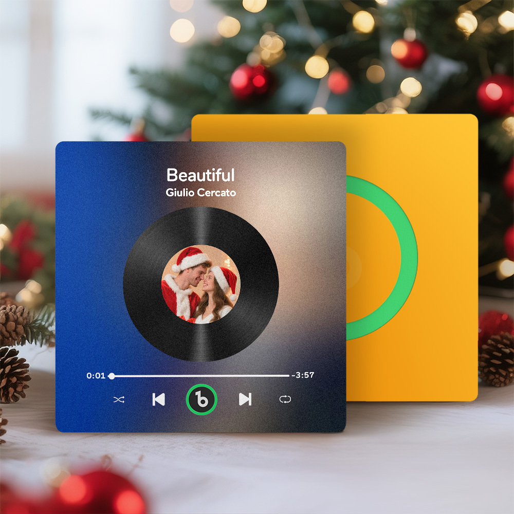 Custom Music Fridge Magnet Custom Colorful Frame Album Fridge Magnet Music Wall Photo Sticker Song Magnets That Can Play Music Christmas Gifts for Her - Fridgebeatsuk