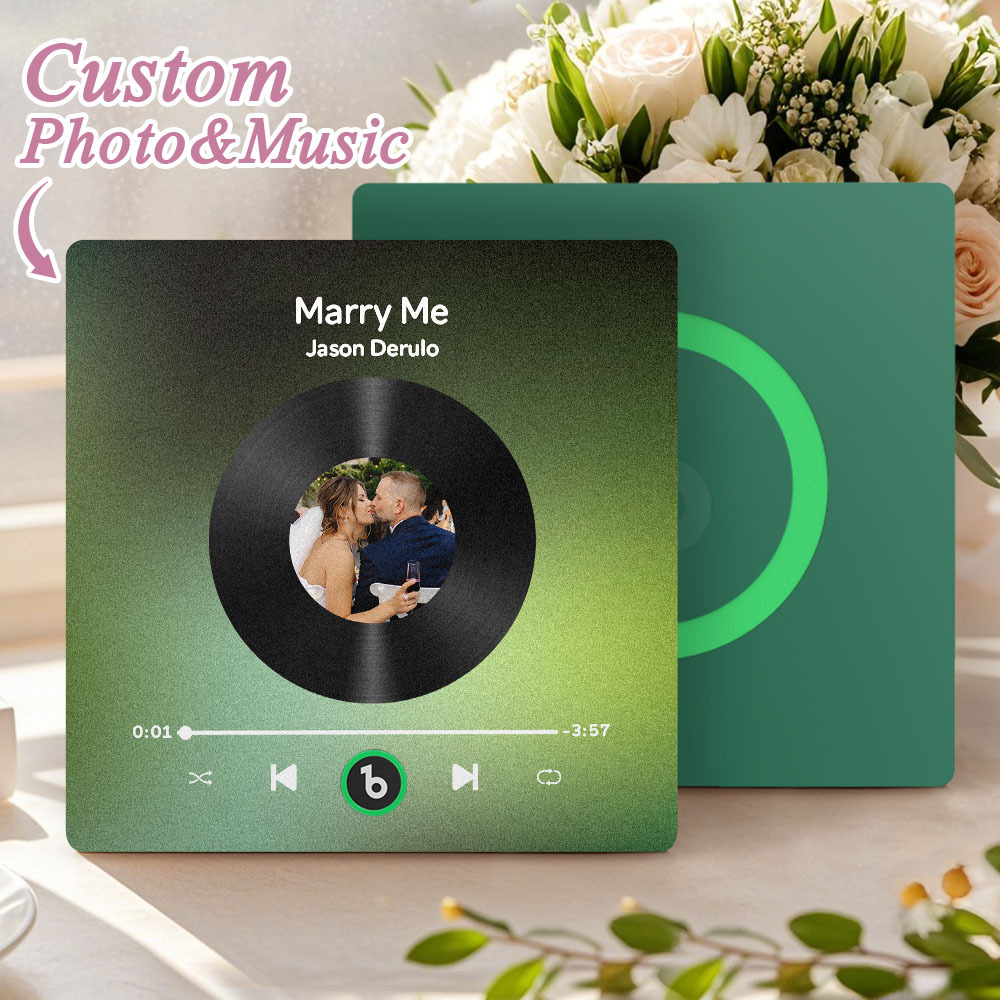 Custom Music Fridge Magnet Custom Colorful Frame Album Fridge Magnet Music Wall Photo Sticker Song Magnets That Can Play Music Wedding Gifts for Her - Fridgebeatsuk