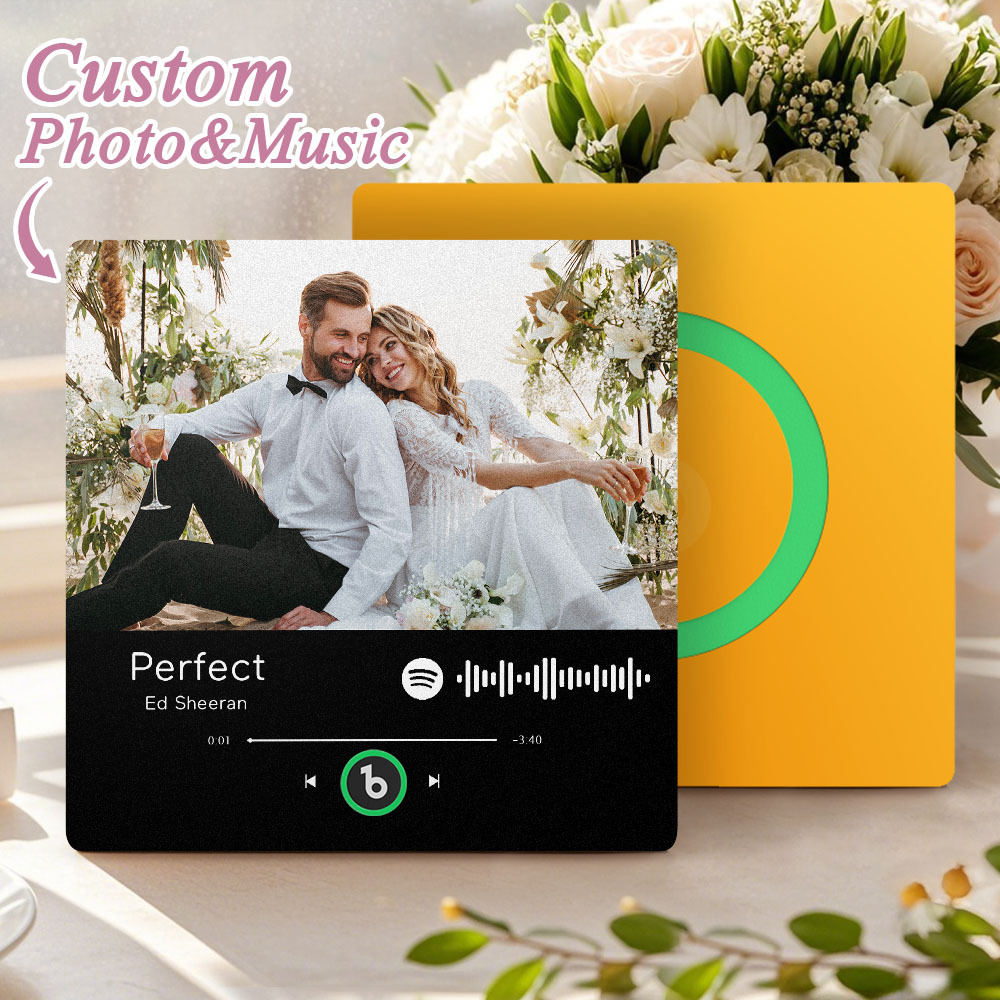 Custom Spotify Music Fridge Magnet Personalized Colorful Frame Album Fridge Magnet Music Wall Photo Sticker Song Magnets That Can Play Music Wedding Gifts for Her - Fridgebeatsuk