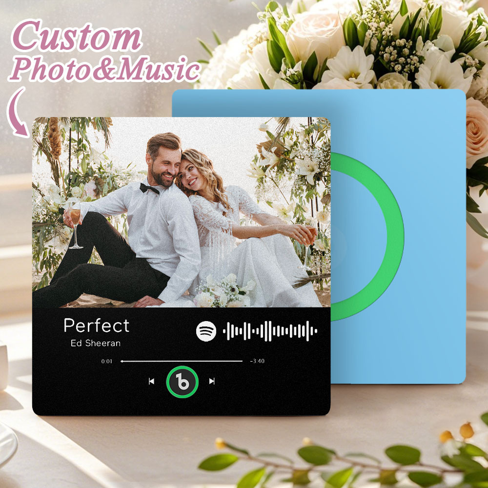 Custom Spotify Music Fridge Magnet Personalized Colorful Frame Album Fridge Magnet Music Wall Photo Sticker Song Magnets That Can Play Music Wedding Gifts for Her - Fridgebeatsuk