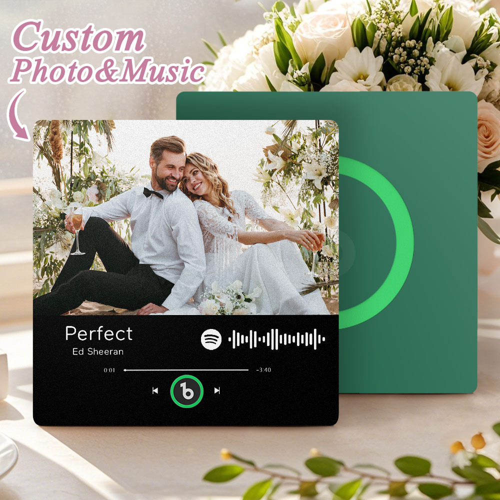 Custom Spotify Music Fridge Magnet Personalized Colorful Frame Album Fridge Magnet Music Wall Photo Sticker Song Magnets That Can Play Music Wedding Gifts for Her - Fridgebeatsuk