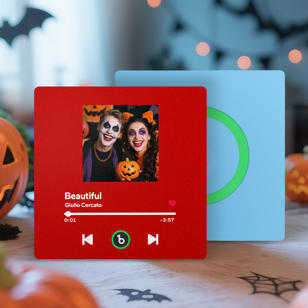 Custom Music Fridge Magnet Colorful Frame Personalized Album Fridge Magnet That Can Be Played Song Halloween Gift for Couple - Fridgebeatsuk