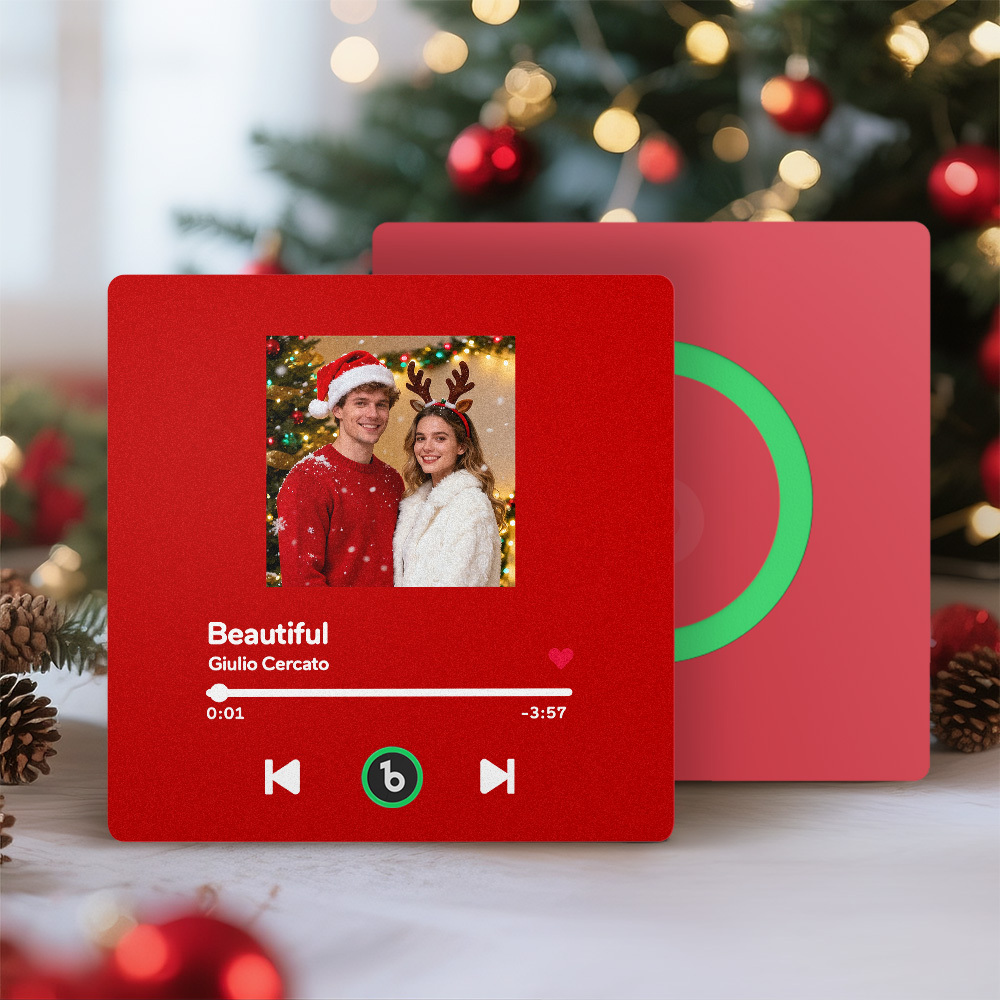 Custom Music Fridge Magnet Colorful Frame Personalized Album Fridge Magnet That Can Be Played Song Christmas Gift for Couple - Fridgebeatsuk