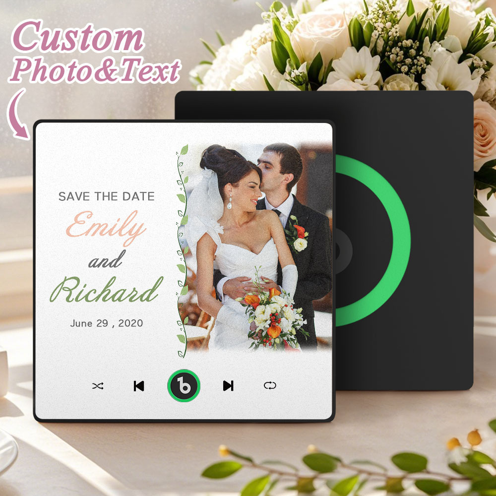 Custom Music & Photo Fridge Magnet Personalized Music Magnet Song Magnet That Plays Music Wedding Gifts for Her