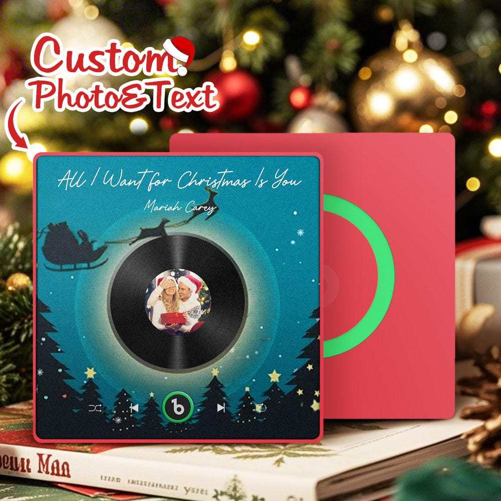 Custom Music Fridge Magnet Personalized Photo Colorful Album Fridge Magnet Music That Can Be Played Gift for Christmas - Fridgebeatsuk
