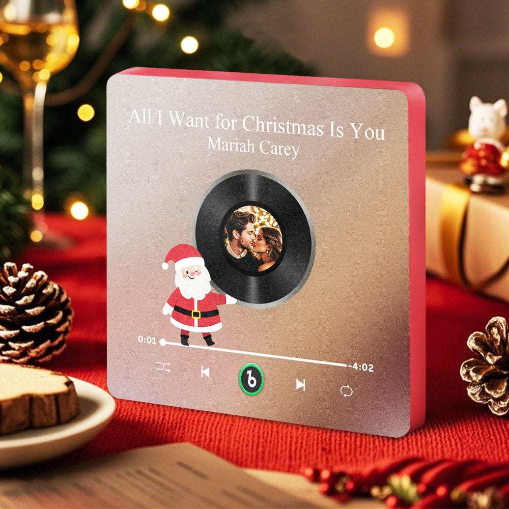 Custom Music Fridge Magnet Personalized Photo Colorful Santa Claus Fridge Magnet Music That Can Be Played Christmas Gift - Fridgebeatsuk