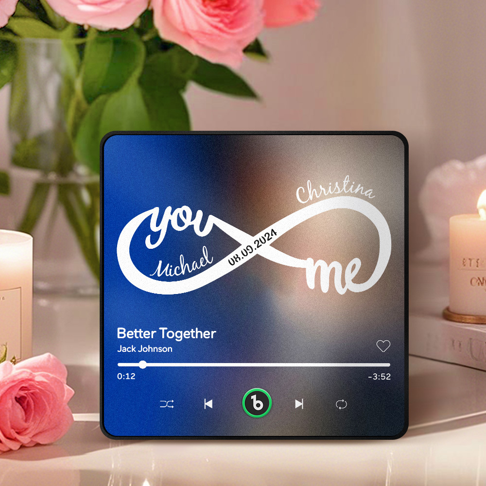 Custom Music & Text Fridge Magnets Personalized Infinite Love Fridge Magnets Perfect Valentine's Gift - Fridgebeatsuk