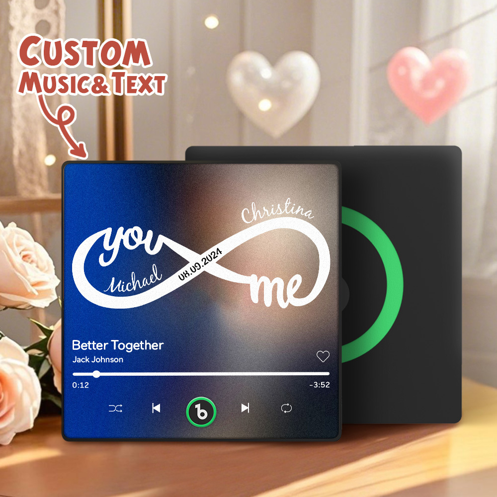 Custom Music & Text Fridge Magnets Personalized Infinite Love Fridge Magnets Perfect Valentine's Gift - Fridgebeatsuk