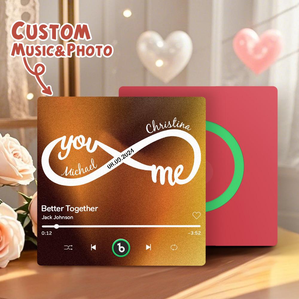 Custom Music & Text Fridge Magnets Personalized Infinite Love Fridge Magnets Perfect Valentine's Gift - Fridgebeatsuk