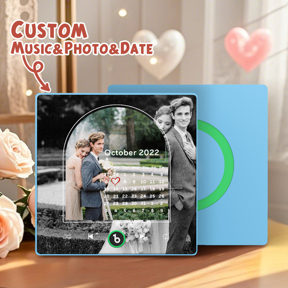 Custom Music Fridge Magnets Valentine's Day Gifts Custom Music Fridge Magnet Colorful Frame Album Fridge Magnet Can Play Songs Gift for Couple - Fridgebeatsuk
