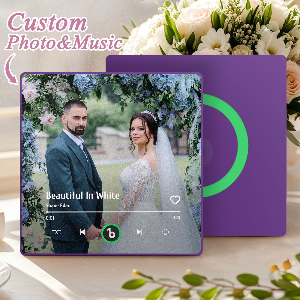 Custom Music Photo Fridge Magnet Personalized Photo Music Fridge Magnet That Can Play Music Without Cellphone Supports Bluetooth Connectivity Wedding Gift for Her - Fridgebeatsuk