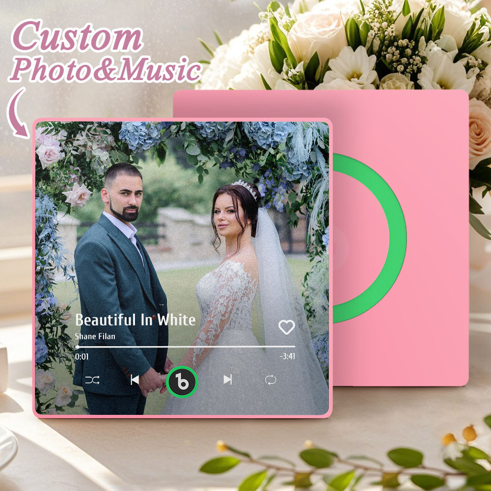 Custom Music Photo Fridge Magnet Personalized Photo Music Fridge Magnet That Can Play Music Without Cellphone Supports Bluetooth Connectivity Wedding Gift for Her - Fridgebeatsuk