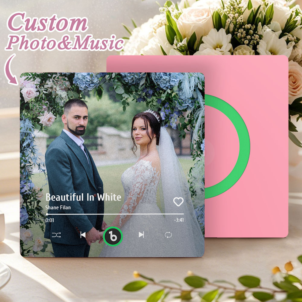 Custom Music Photo Fridge Magnet Personalized Photo Music Fridge Magnet That Can Play Music Without Cellphone Supports Bluetooth Connectivity Wedding Gift for Her - Fridgebeatsuk
