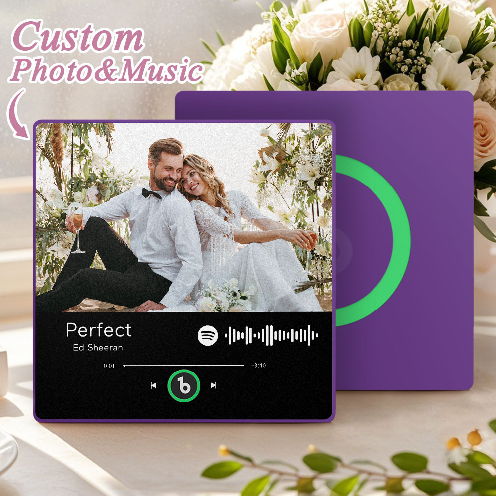 Custom Spotify Music Fridge Magnet Personalized Colorful Frame Album Fridge Magnet Music Wall Photo Sticker Song Magnets That Can Play Music Wedding Gifts for Her - Fridgebeatsuk